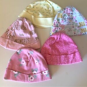 Infant Girl Bundle of 5 Beanies
